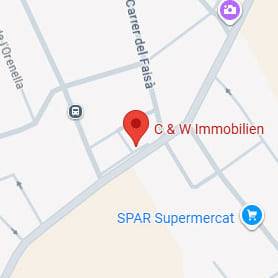 Locatie CW Property Finder in Jesús, Ibiza (Google Maps)